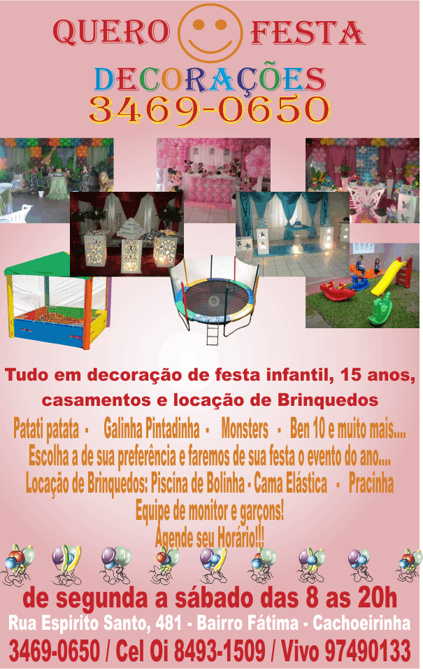 DECORAO DE FESTAS INFANTIS EM CACHOEIRINHA