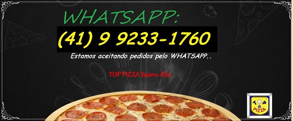 banner com WhatsApp da Top Pizza