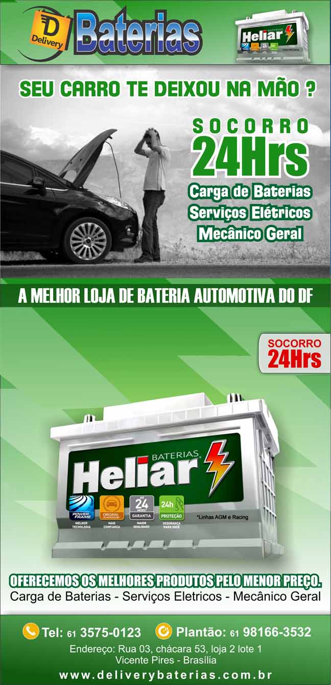 Baterias Heliar em Samambaia, Baterias para carro em Samambaia Braslia DF
