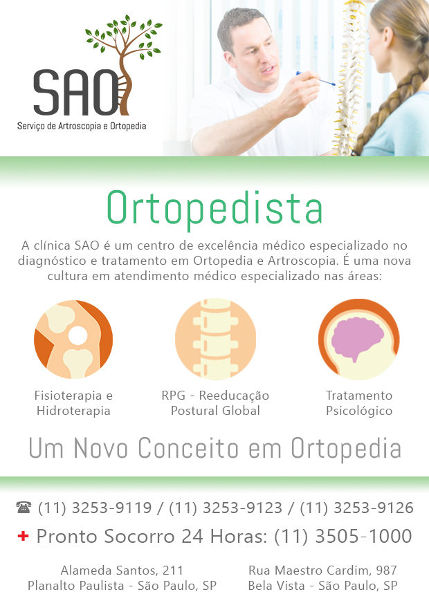 SAO Serviço de Artroscopia e Ortopedia - Ortopedistas no Jardim Marajoara, São Paulo